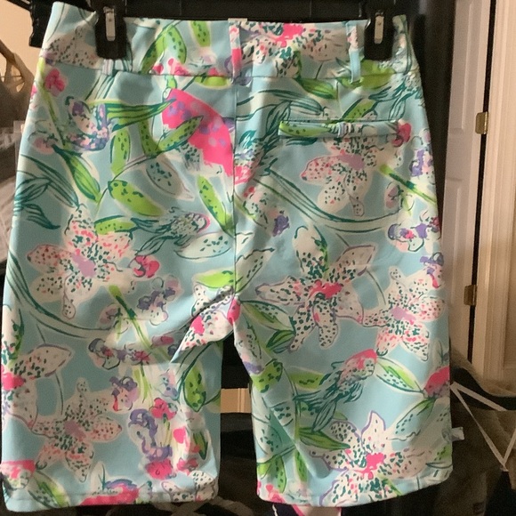 Lilly Pulitzer Floral Bermuda‎ Shorts - Blue and Pink, LUXLETIC - Picture 8 of 9